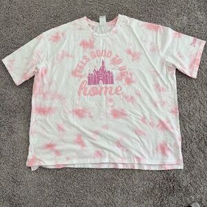 Disney Pink and White Tie-Dye T-Shirt